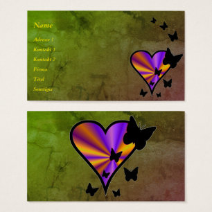 Cartes De Visite Rainbow heart and Butterfly