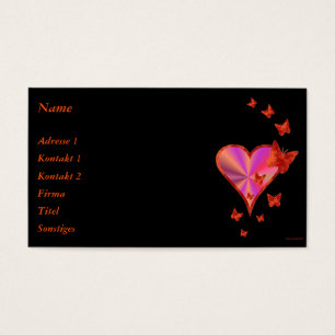 Cartes De Visite Rainbow heart and Butterfly