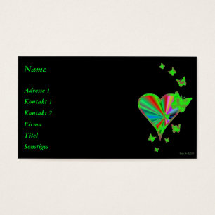 Cartes De Visite Rainbow heart and Butterfly