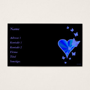 Cartes De Visite Rainbow heart and Butterfly