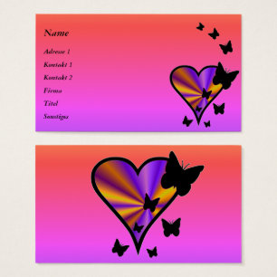 Cartes De Visite Rainbow heart and Butterfly