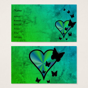 Cartes De Visite Rainbow heart and Butterfly