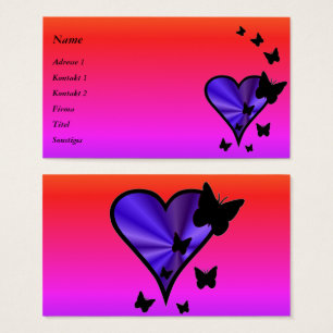 Cartes De Visite Rainbow heart and Butterfly