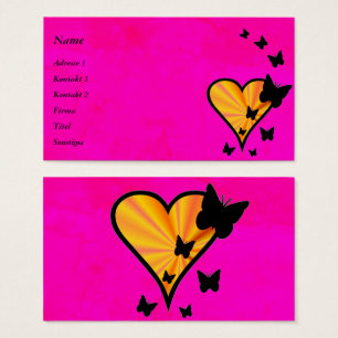 Cartes De Visite Rainbow heart and Butterfly