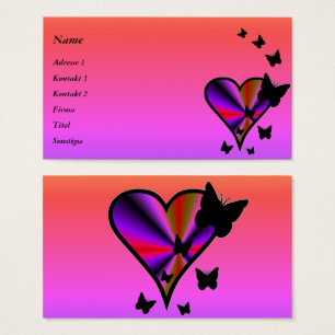 Cartes De Visite Rainbow heart and Butterfly