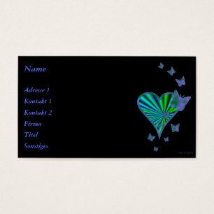 Cartes De Visite Rainbow heart and Butterfly