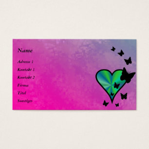 Cartes De Visite Rainbow heart and Butterfly
