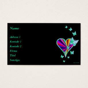Cartes De Visite Rainbow heart and Butterfly