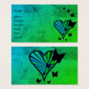 Cartes De Visite Rainbow heart and Butterfly