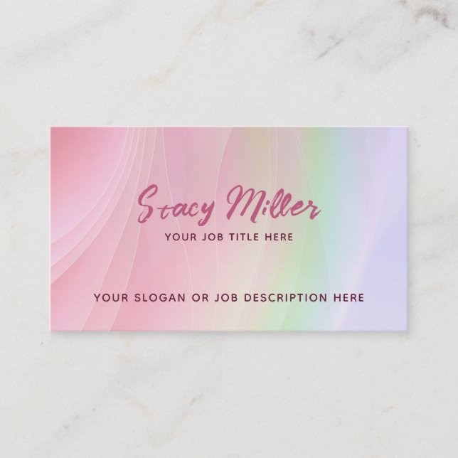 Cartes de visite Rainbow Pastel personnalisables (Devant)