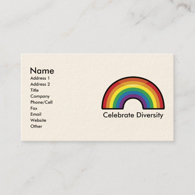 Cartes de visite Rainbow personnalisés (bordure (Devant)