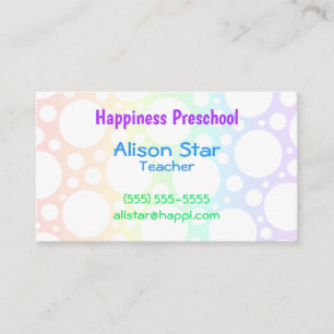 Cartes de visite Rainbow Polka Dot
