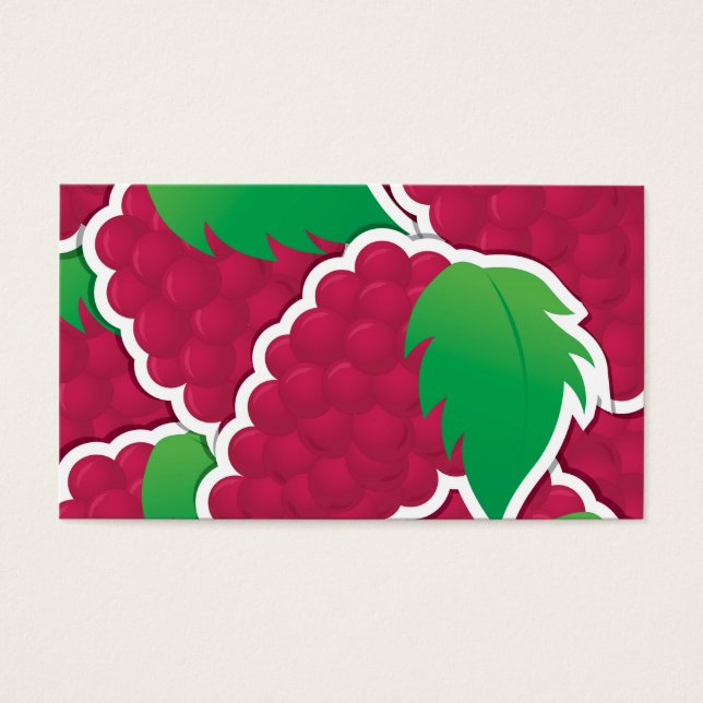 Cartes De Visite Raisins rouges funky (Devant)