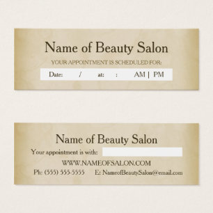 Cartes De Visite Rappel de rendez-vous pour salon de coiffure simpl