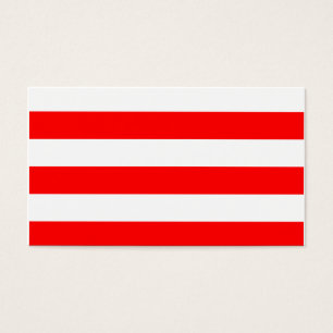 Cartes De Visite Rayures - blanc et rouge