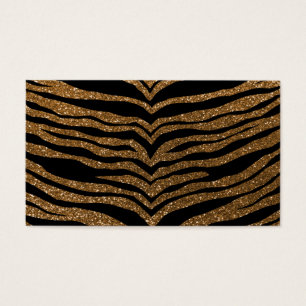 Cartes De Visite Rayures de tigre de parties scintillantes d'or