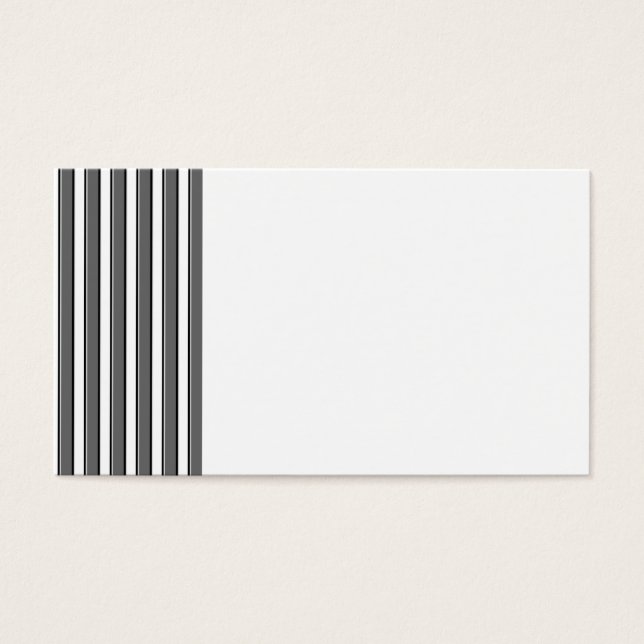 Cartes De Visite Rayures grises et noires sur fond blanc (Devant)