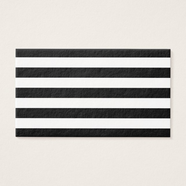 Cartes De Visite Rayures noires et blanches élégantes (Devant)