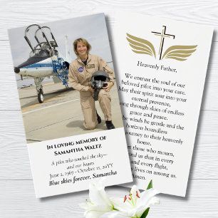 Cartes De Visite Réception funéraire moderne, Pilote, Aviation