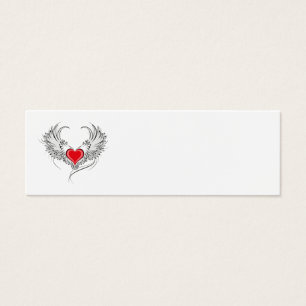 Cartes De Visite Red Angel Coeur avec ailes