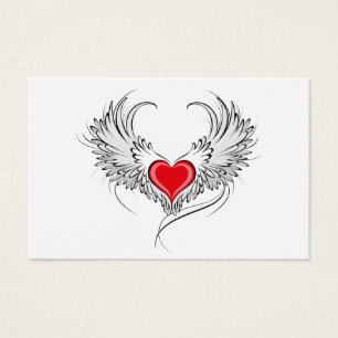 Cartes De Visite Red Angel Coeur avec ailes