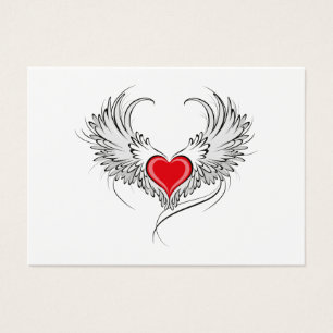 Cartes De Visite Red Angel Coeur avec ailes