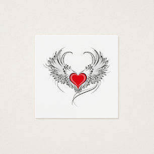 Cartes De Visite Red Angel Coeur avec ailes