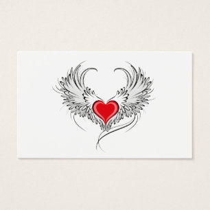 Cartes De Visite Red Angel Coeur avec ailes