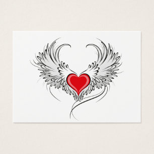 Cartes De Visite Red Angel Coeur avec ailes