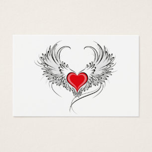 Cartes De Visite Red Angel Coeur avec ailes