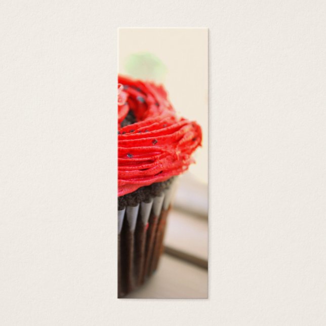 Cartes De Visite Red Cupcake Photo Mini Signets (Devant)