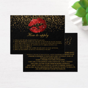 Cartes De Visite Red Glitter Lips Application Instructions