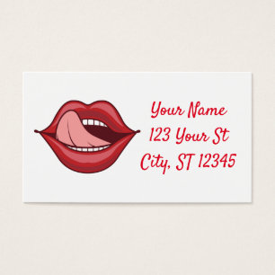 Cartes De Visite Red Lips Open Mouth Thunder_Cove