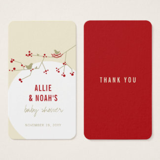 Cartes De Visite Red Nesting Birds Family Baby Shower DIY Gift Tag