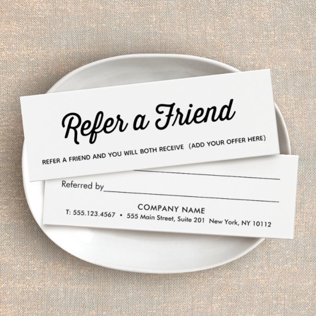 Cartes De Visite Référence client simple en noir et blanc (Créateur téléchargé)