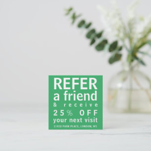 Cartes de visite - Référez un ami Vert clair