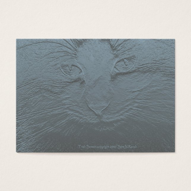 Cartes De Visite Regarder le chat visage gris bleu (Devant)