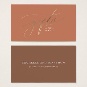 Cartes De Visite Registre Cadeau Boho Élégant Dusty Orange Terracot