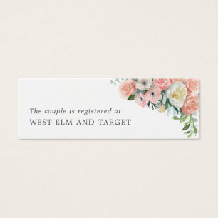 Cartes De Visite Registre Cadeau Romantique Floral Mariage Insérez