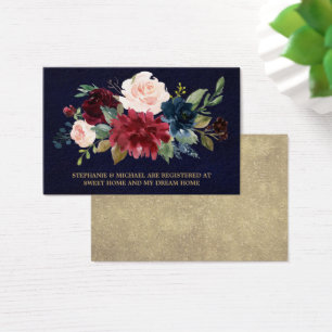 Cartes De Visite Registre des Mariages Floral Russe de la Marine Ro