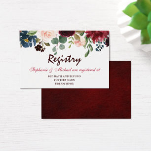 Cartes De Visite Registre des Mariages Floral Russe de la Marine Ro