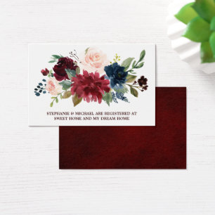 Cartes De Visite Registre des Mariages Floral Russe de la Marine Ro