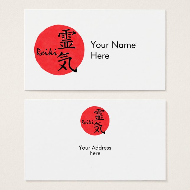 Cartes De Visite Reiki Calligraphie Et Word 1 (Devant & derrière)