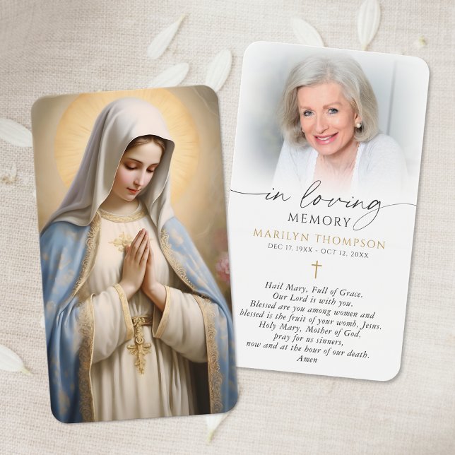 Cartes De Visite Religious Catholic Virgin Mary Cross Prayer Card (Créateur téléchargé)