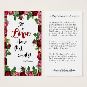 Cartes De Visite Religious St. Therese Catholic Prayer Novena Roses