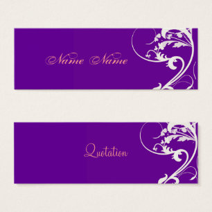 Cartes De Visite Remous floraux d'imaginaire pourpre foncé vibrant