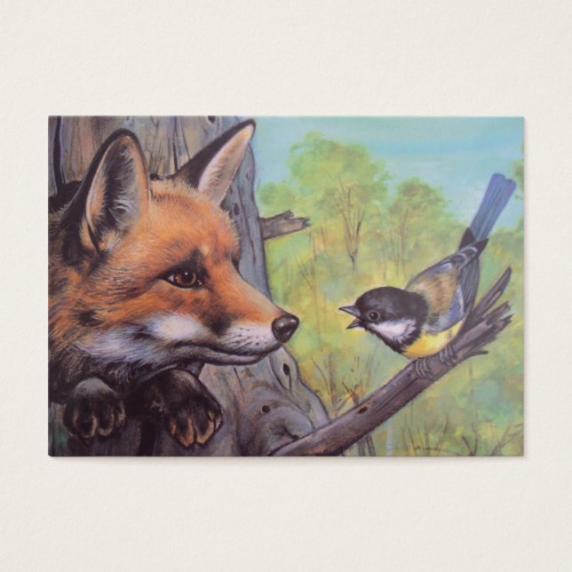 Cartes De Visite renard et oiseau (Devant)