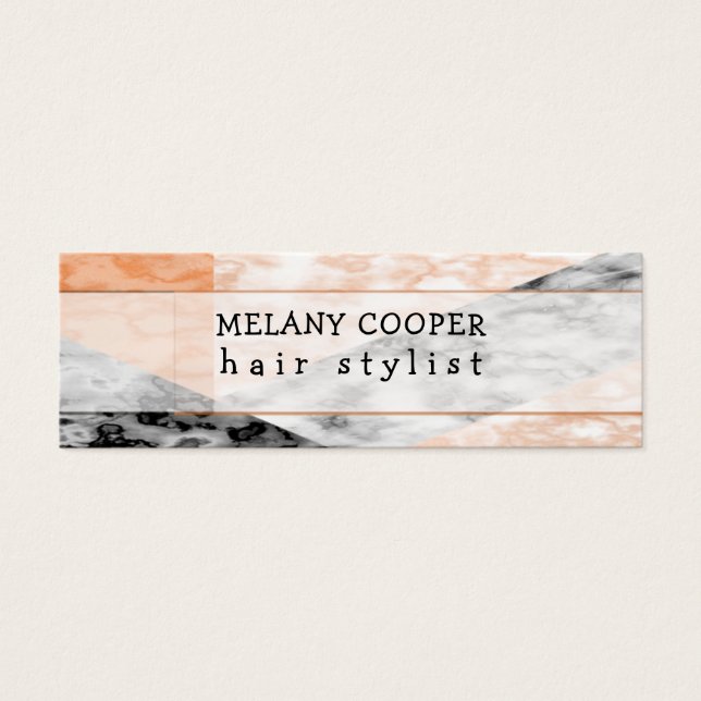 Cartes De Visite Rendez-vous féminin rose, noir et Marbre blanc (Devant)