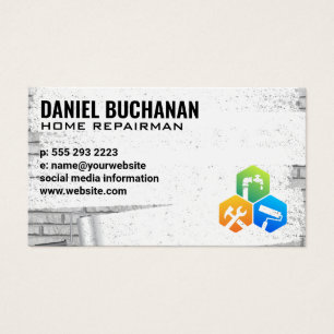 Cartes De Visite Réparateur   Mur en briques peintes