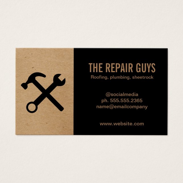 Cartes De Visite Réparation à domicile | Handyman | Construction (Devant)